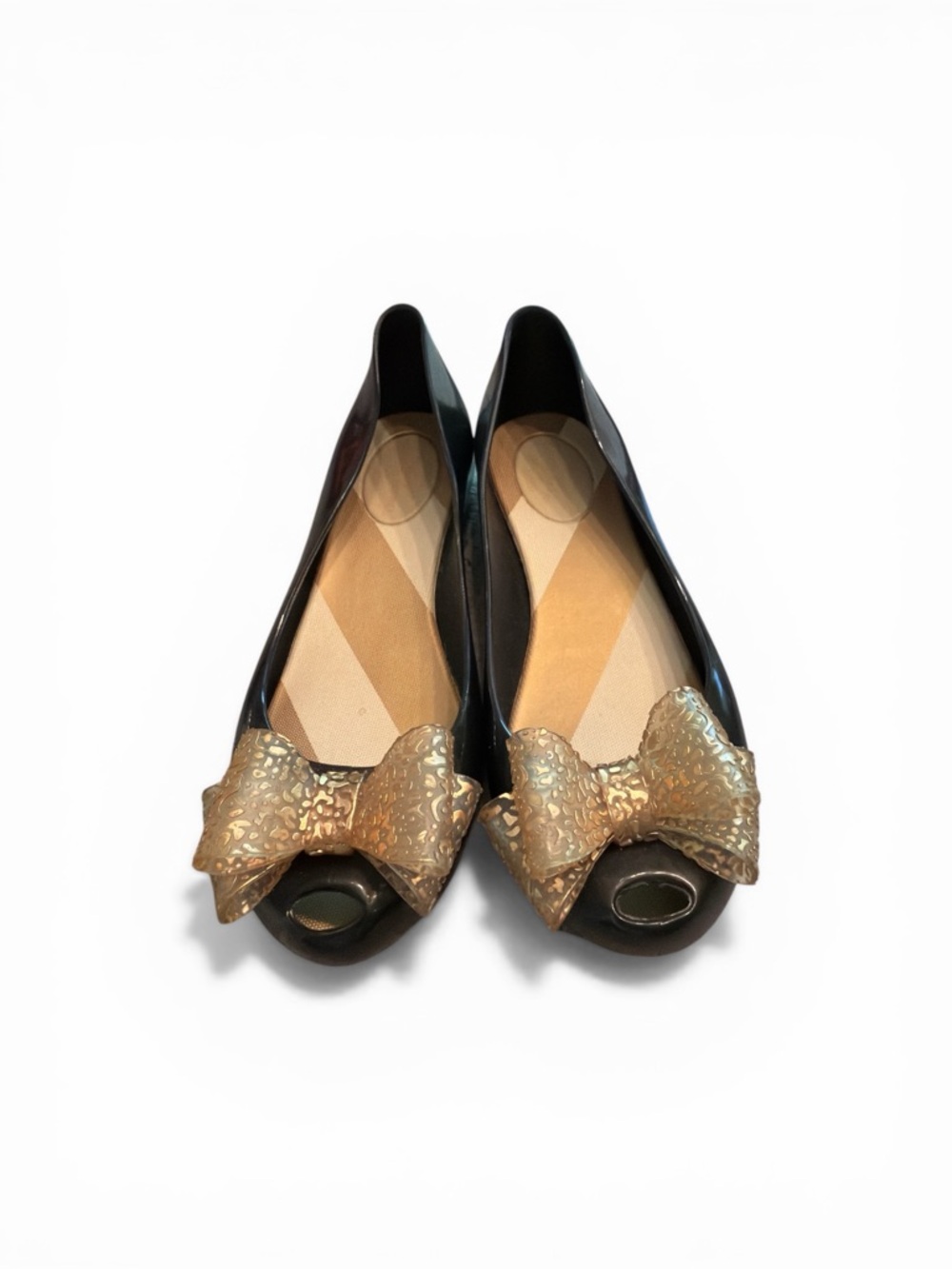 Vivienne Westwood Melissa Bow Jelly Flats Gold Bow